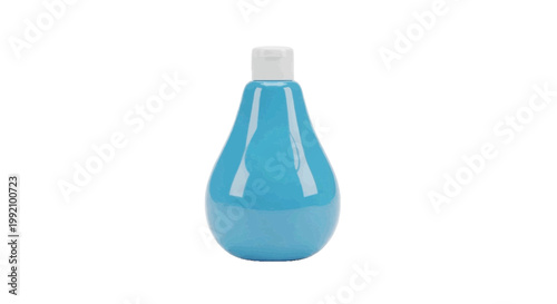 Vector illustration of blue plastic bottle with white cap on a transparent background