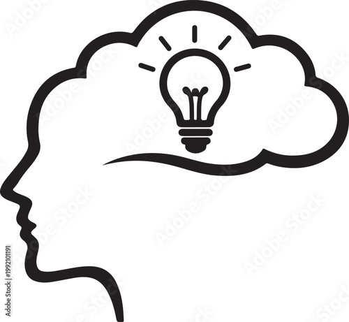 Lightbulb head inspiration idea concept symbol