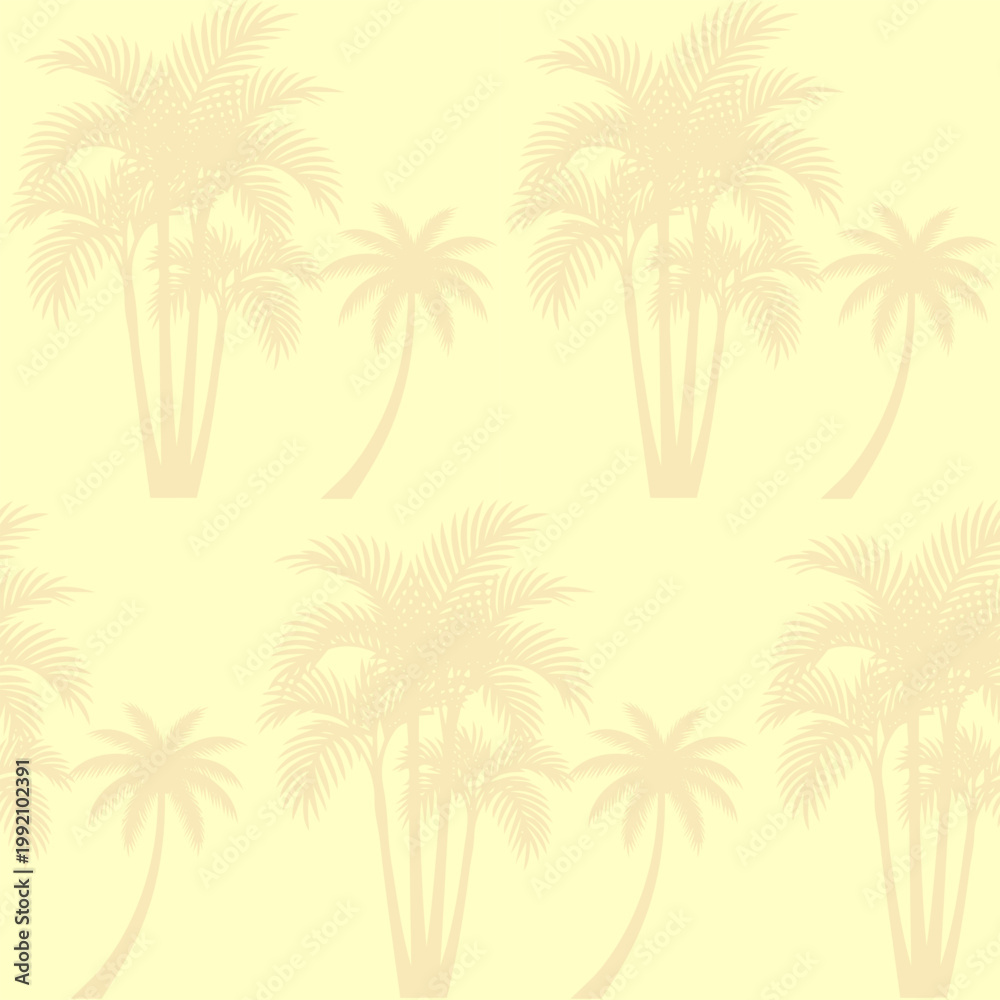 Naklejka premium Soft Tropical Palm Tree Seamless Pattern