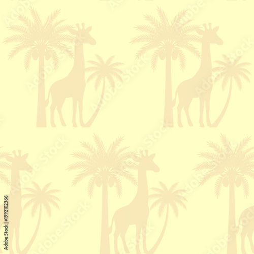 Cute jungle animal pattern with giraffes