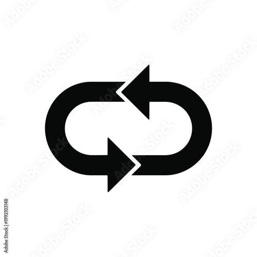 Black circular arrows forming a continuous loop representing recycling or repetition