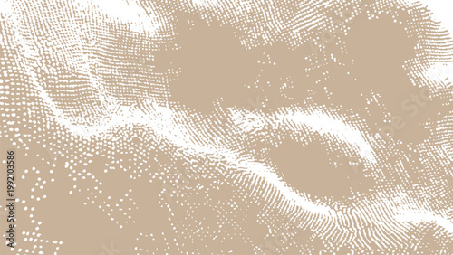 Brown and white abstract halftone pattern texture background with dots and lines