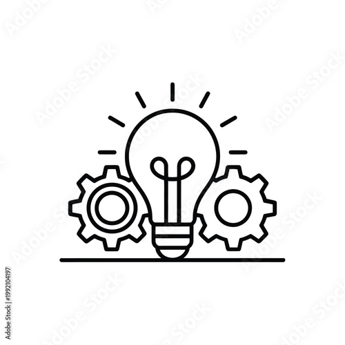 Lightbulb with gears a symbol of innovation and technological progress