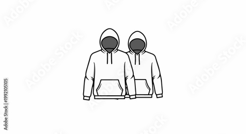 Two hooded sweatshirts with faces obscured by dark hoods