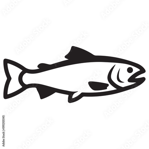 Salmon fish icon vector illustration for fishing logo seafood menu and nature design