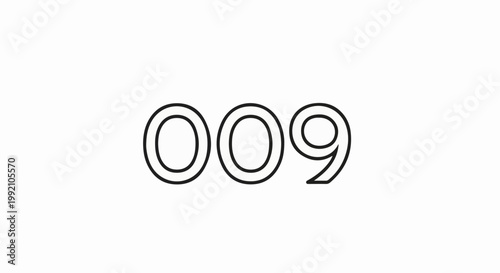 The number nine, stylized with a double outline on a clean white background