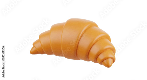 Vector illustration of fresh golden brown croissant on a transparent background