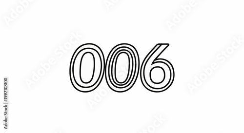 Stylized triple-lined numbers 006 on a white background