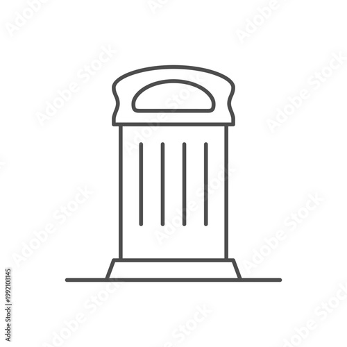 Street trash can line icon
