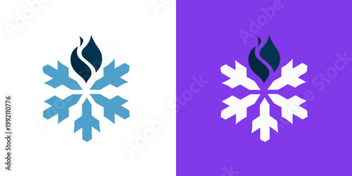 Heating and Cooling Logo icon. Vector logo design. HVAC logo. 