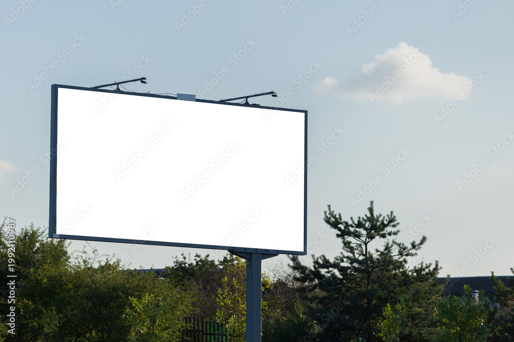 Fototapeta premium Background for design. Advertising billboard along the road in the city