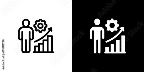 Capability Building icon concept with flat Black White Background. Vector illustration.