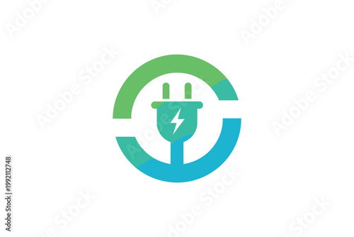 Electric plug icon with a circular design symbolizing power and energy