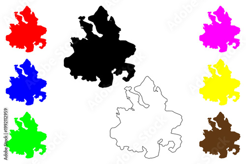 Saint Helens city (United Kingdom of Great Britain and Northern Ireland, UK, England) map vector illustration, scribble sketch St Helens map