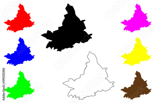Sheffield city (United Kingdom of Great Britain and Northern Ireland, UK, England) map vector illustration, scribble sketch Sheffield map