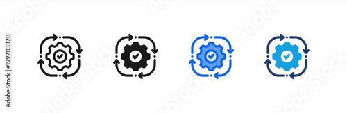 Safety Procedures icon multiple style collection. Vector illustration.