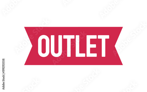 A red banner displays the word outlet in bold white capital letters