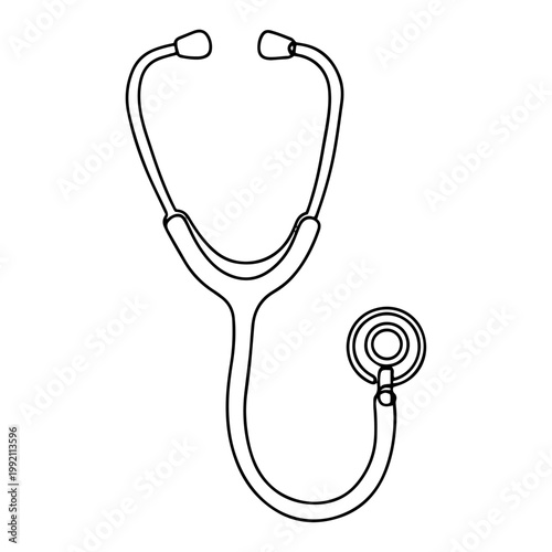 Stethoscope Medical Healthcare Tool Continuous One Line Art Minimalist Vector Illustration for Doctor Clinic
