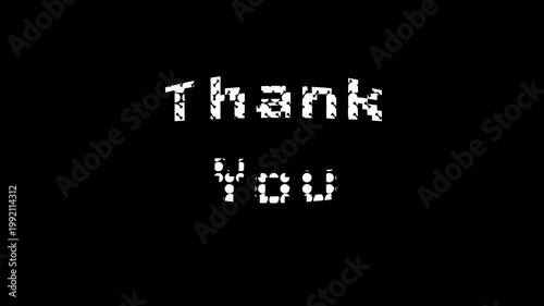Animated thank you in a whimsical dotted font ideal for expressing gratitude in a charming and playful manner for various projects.
