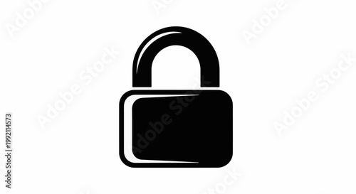 A simple black padlock icon with a rounded top and rectangular base, symbolizing security