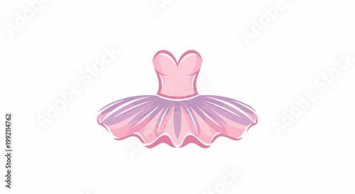 A pink and purple ballet tutu with a sweetheart neckline and layered skirt
