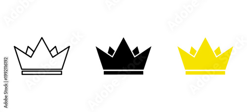 Royal Crown Icon Vector. King Queen Luxury, Premium Status, and Royalty Symbol