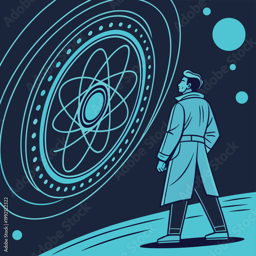 Futuristic Nuclear Fusion Energy Core Plasma Sphere Technology Background