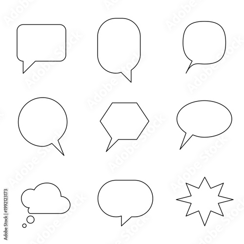 Comic chat balloons and speech bubbles. Ideal for comic designs, pop art, and retro style.