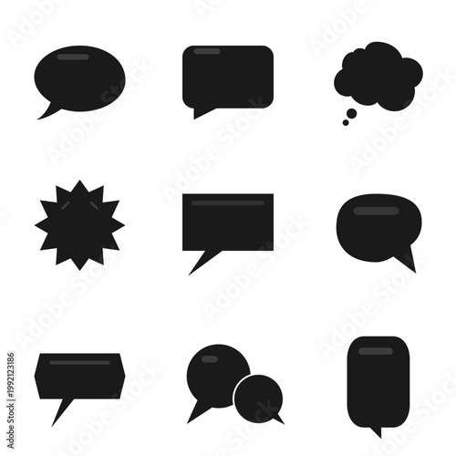 Comic chat balloons and speech bubbles. Ideal for comic designs, pop art, and retro style.