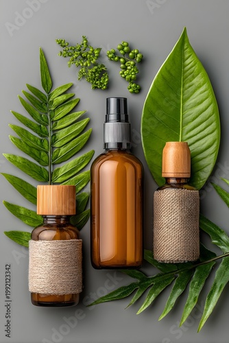 skincare packaging with fresh ingredients minimal eco friendly concept