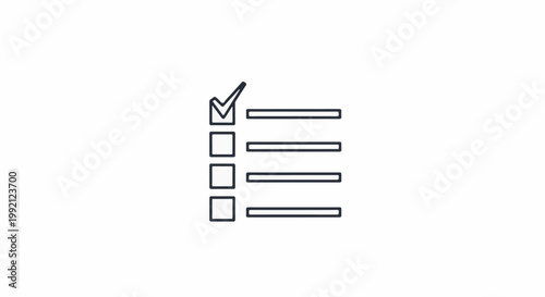 A simplified graphic of a checklist with one item ticked