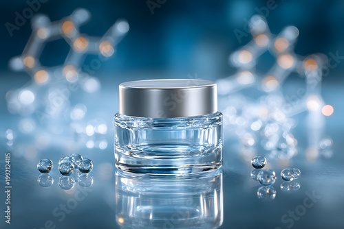 cosmetic jar with laboratory lighting clean premium composition