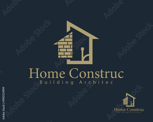 home construct logo creative design concept building apartment architect