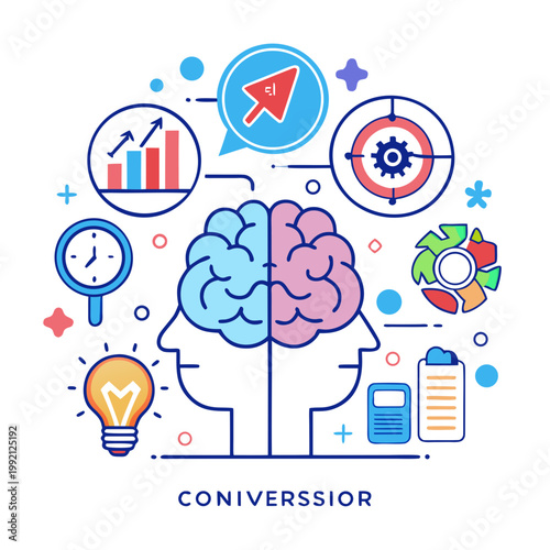 Brain concept illustration for strategy and growth