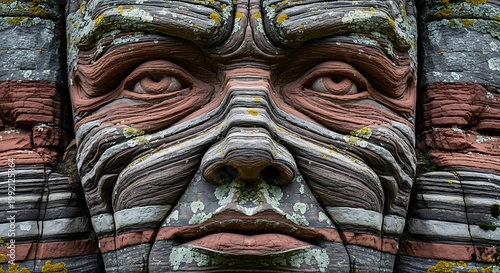 Close-up portrait of Māori warrior with traditional facial moko tattoo in natural outdoor setting