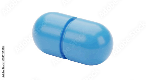 Vector illustration of blue medical capsule pill on a transparent background