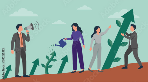 Collaborative effort nurturing and supporting business growth and success