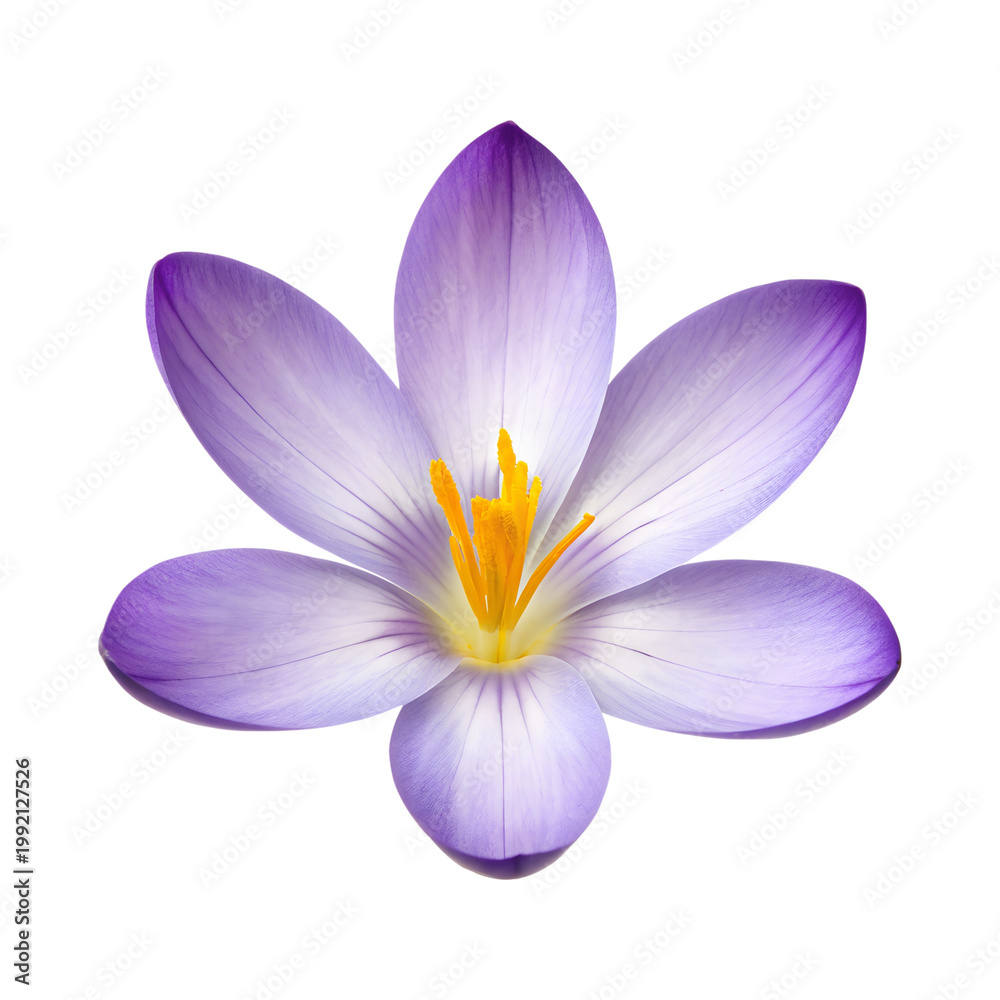 Obraz premium Purple crocus flower isolated on transparent background