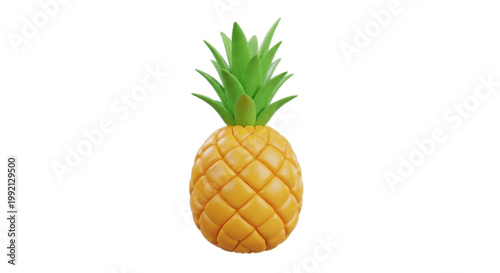 Vector illustration of 3d illustration of a fresh pineapple on a transparent background