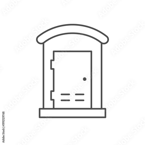 Bio toilet line outline icon