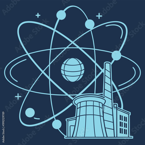 Atomic Energy Reactor Plasma Sphere Digital Technology Banner