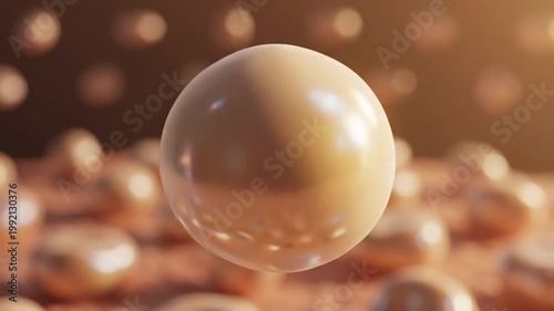 A plump 3D rendered fat cell stores energy