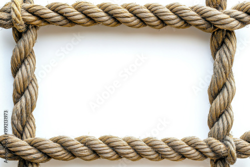 Thick rope frame creating a rectangular border on white background