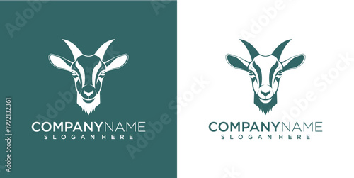 A logo featuring an antelope head with COMPANYNAME and a slogan on two different backgrounds.