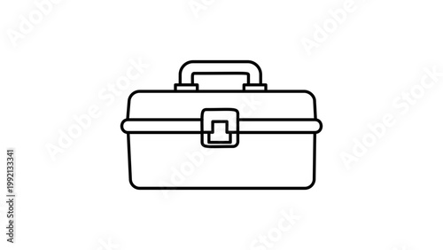 Quadro su tela Minimalist Tackle Box Vector Icon with Editable Stroke
