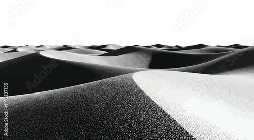 Abstract desert landscape with sand dunes under a clear sky