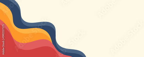 abstract colorful wave shapes banner background
