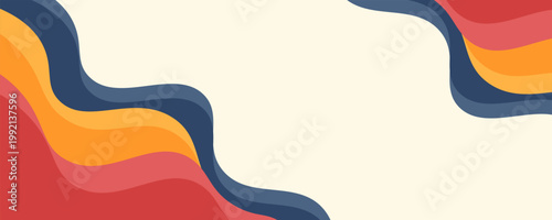 abstract colorful wave shapes banner background