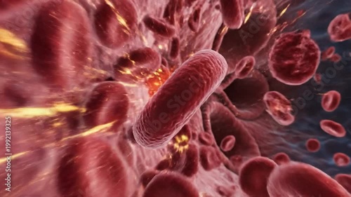 Red Blood Cell Navigates Arterial Flow