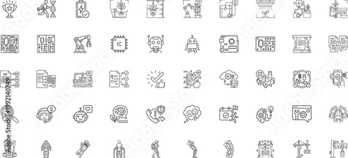 Smart Agriculture and Advanced Human Performance Technology Icons